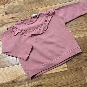 Zara baby 18-24 month ruffle pink sweatshirt
